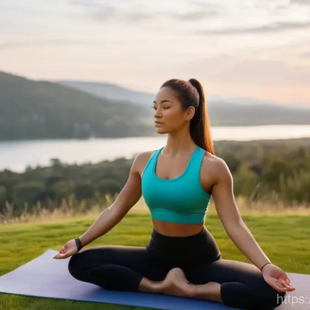 헬스트레이너로서의 자기 관리 - **Prompt:** A fit and serene female personal trainer, in her late 20s, is enjoying a solo yoga sessi...
