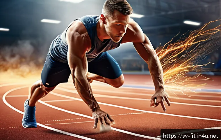 헬스트레이너가 알아야 할 운동 생리학 - A dynamic gym scene illustrating the human body's energy systems during exercise: a fit adult male a...